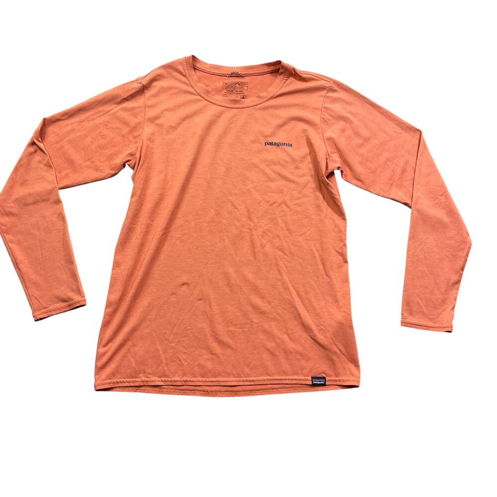 Patagonia Small Capilee‎ Cool Daily Orange Long Sleeve Stretch Performance Shirt